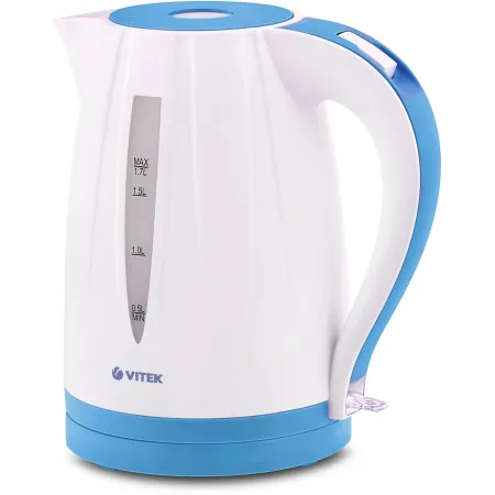 Чайник электрический Vitek VT-7031 1.7л. 2200Вт белый/голубой корпус: пластик (7031-VT)