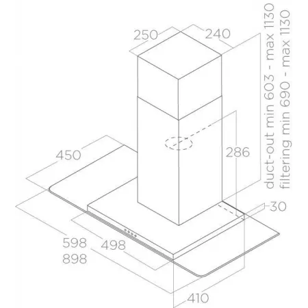 Вытяжка каминная Elica Flat GLASS IX/A/60 нержавеющая сталь управление: кнопочное (1 мотор)