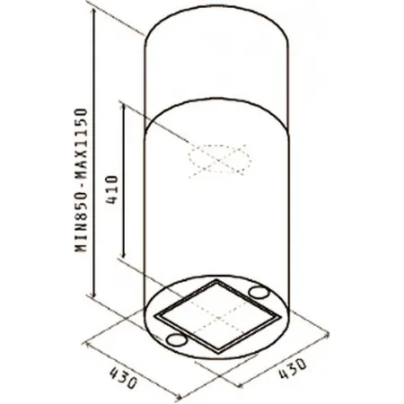 Вытяжка каминная Jet Air Pipe Island BL/A/43 черный управление: кнопочное (1 мотор)