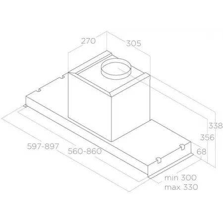 Вытяжка встраиваемая Elica GS Glass IX/A/90 серебристый управление: кнопочное (1 мотор)