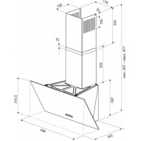 Вытяжка каминная Krona Jina 600 PB черный управление: кнопочное (1 мотор)