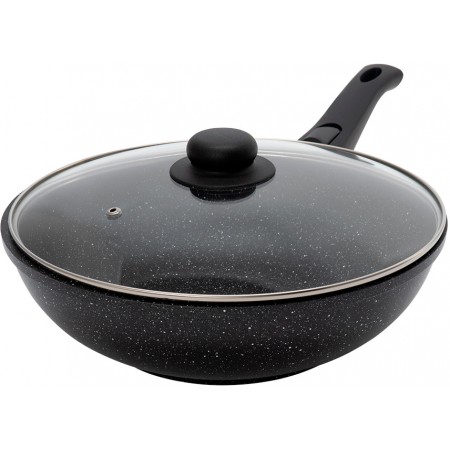 Сковорода ВОК (WOK) Starwind Chef Induction SW-CHI4028W круглая 28см покрытие: Pfluon ручка съемная (с крышкой) черный