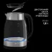 Чайник электрический Polaris PWK 1817CGL 1.8л. 2200Вт нержавеющая сталь/черный корпус: стекло/металл/пластик