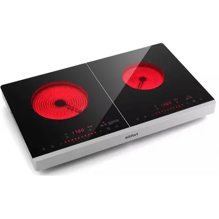 Плита Инфракрасная Kitfort КТ-147 черный/серебристый стеклокерамика (настольная)