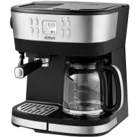 Кофеварка рожковая Kitfort КТ-771 2015Вт нержавеющая сталь/черный