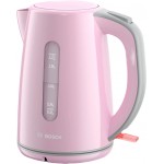 Чайник электрический Bosch TWK75 1.7л. 2200Вт розовый/серый корпус: пластик (TWK7500K)