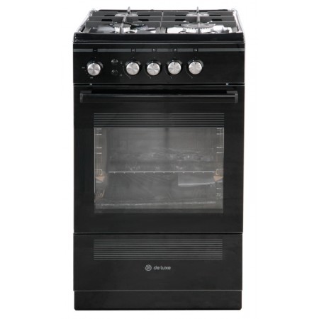 Плита Газовая De Luxe 506040.24г ЧР-001 черный (без крышки) реш.чугун