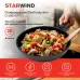 Сковорода ВОК (WOK) Starwind Chef Induction SW-CHI4028WGR круглая 28см покрытие: Pfluon ручка съемная (без крышки) серый