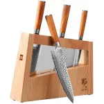 Набор ножей кухон. HuoHou Ying HU0257 (HU0257 BROWN RUS) компл.:4предм. с подставкой дерево блистер