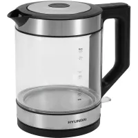 Чайник электрический Hyundai HYK-G3509 1.7л. 2200Вт черный/прозрачный корпус: стекло/пластик