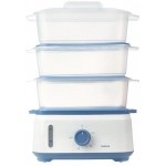 Пароварка Centek CT-1462 3ярус. 1050Вт белый/голубой