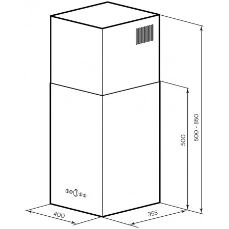 Вытяжка каминная Lex Mono 400 черный управление: кнопочное (1 мотор)