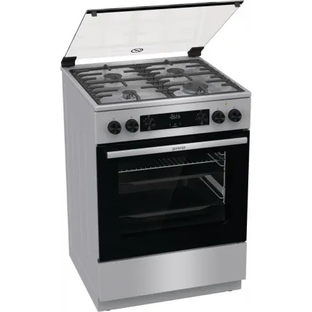 Плита Комбинированная Gorenje GKS6C70XF нержавеющая сталь (стеклянная крышка) реш.чугун