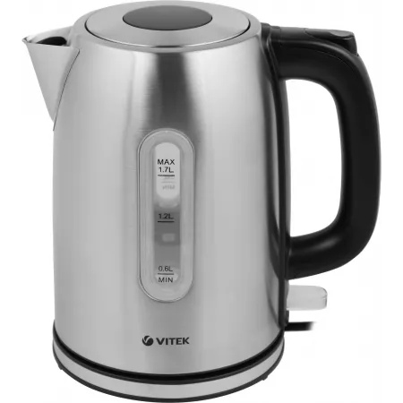 Чайник электрический Vitek 1140-VT 1.7л. 2200Вт серебристый матовый/черный корпус: нерж.сталь