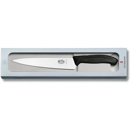 Нож кухонный Victorinox Swiss Classic (6.8003.19G) стальной разделочный лезв.190мм прямая заточка черный подар.коробка