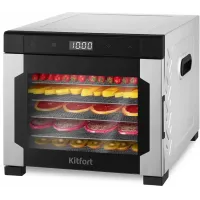 Сушка для фруктов и овощей Kitfort КТ-1963 18под. 600Вт нержавеющая сталь Сушка для фруктов и овощей Kitfort КТ-1963 18под. 600Вт нержавеющая сталь