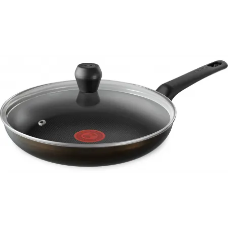 Сковорода Tefal Easy Plus 04237928 круглая 28см ручка несъемная (с крышкой) черный (9100054102)