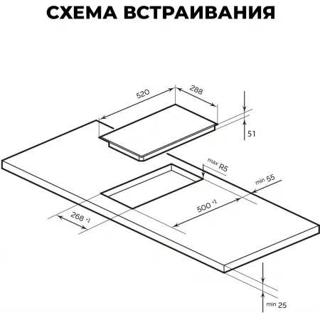 Варочная поверхность Lex EVH 320M BL черный