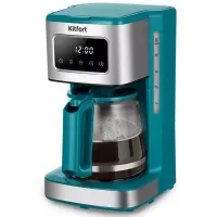 Кофеварка капельная Kitfort КТ-7251 1000Вт бирюзовый/нержавеющая сталь