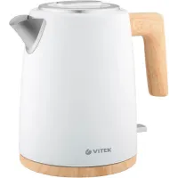 Чайник электрический Vitek VT-1154 1.7л. 2200Вт белый/дерево корпус: металл/пластик