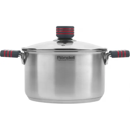 Кастрюля Rondell Stripes RDS-1280 3.4л. d=20см (с крышкой) стальной