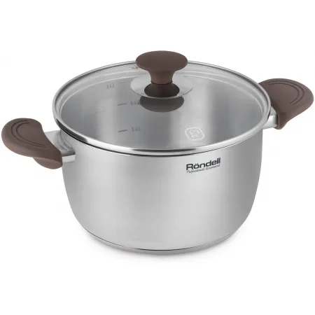 Кастрюля Rondell Coffee Bean RDS-1645 5.7л. d=24см (с крышкой) стальной