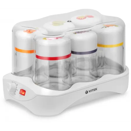 Йогуртница Vitek VT-2600 27Вт 6б. 165мл упр.:механич. белый
