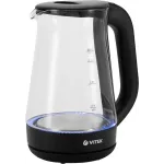 Чайник электрический Vitek VT-8803 1.7л. 2200Вт черный корпус: стекло