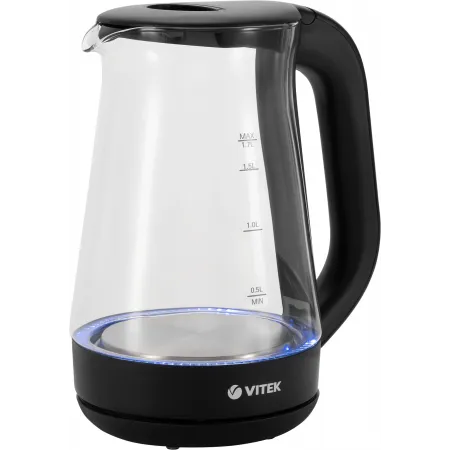 Чайник электрический Vitek VT-8803 1.7л. 2200Вт черный корпус: стекло