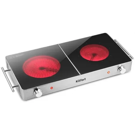 Плита Инфракрасная Kitfort КТ-150 серебристый стеклокерамика (настольная)