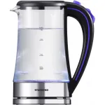Чайник электрический Starwind SKG4045 1.8л. 1800Вт черный/серебристый корпус: стекло