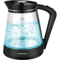 Чайник электрический Starwind SKG2116 1.8л. 1700Вт черный/прозрачный корпус: стекло