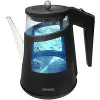 Чайник электрический Starwind SKG2113 1л. 1000Вт черный/прозрачный корпус: стекло