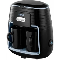 Кофеварка капельная Kitfort КТ-7447 450Вт черный/голубой