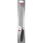 Нож кухонный Rondell Gasta RD-1866 стальной сантоку для измельчения лезв.178мм прямая заточка черный блистер
