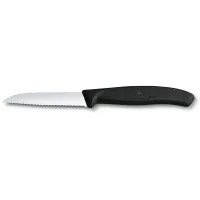 Нож кухонный Victorinox Swiss Classic (6.7433) стальной для овощей лезв.80мм серрейт. заточка черный