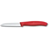 Нож кухонный Victorinox Swiss Classic (6.7401.C1) стальной для чистки овощей и фруктов лезв.80мм прямая заточка красный Нож кухонный Victorinox Swiss Classic (6.7401.C1) стальной для чистки овощей и фруктов лезв.80мм прямая заточка красный