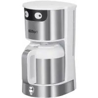 Кофеварка капельная Kitfort КТ-7326 800Вт серебристый/белый