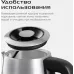 Чайник электрический Red Solution G121 1.8л. 2200Вт черный/серебристый корпус: стекло/металл/пластик