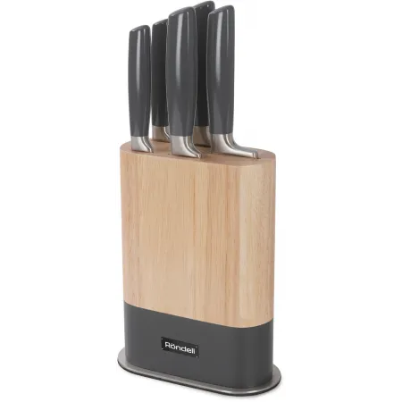 Набор ножей кухон. Rondell Filigran RD-2007 компл.:6предм. с подставкой дерево/серый подар.коробка Набор ножей кухон. Rondell Filigran RD-2007 компл.:6предм. с подставкой дерево/серый подар.коробка