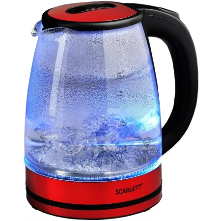 Чайник электрический Scarlett SC-EK27G65 1.8л. 1800Вт красный/черный корпус: стекло/металл/пластик
