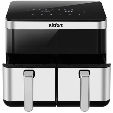 Аэрогриль Kitfort КТ-8110 2700Вт серебристый/черный Аэрогриль Kitfort КТ-8110 2700Вт серебристый/черный