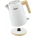 Чайник электрический Kitfort КТ-6794 1.7л. 2200Вт белый/дерево корпус: нерж.сталь/пластик