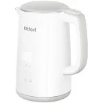 Чайник электрический Kitfort КТ-6718 1.5л. 2200Вт белый/серый корпус: металл/пластик