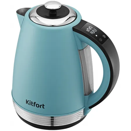 Чайник электрический Kitfort КТ-6720 1.7л. 2200Вт голубой/черный корпус: металл/пластик