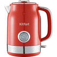 Чайник электрический Kitfort КТ-6791 1.7л. 2200Вт красный/серебристый корпус: металл/пластик