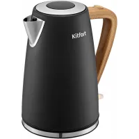 Чайник электрический Kitfort КТ-6792 1.7л. 2200Вт черный/дерево корпус: металл/пластик