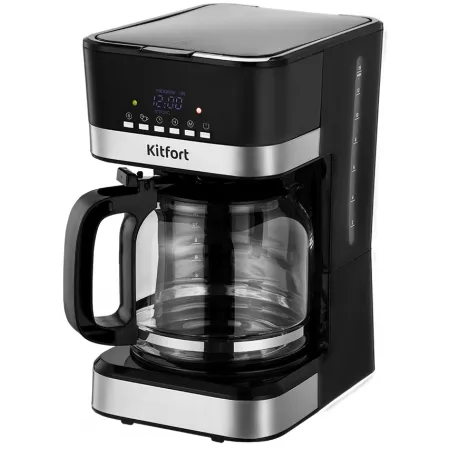 Кофеварка капельная Kitfort КТ-7627 950Вт черный/серебристый