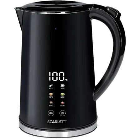 Чайник электрический Scarlett SC-EK21S66 1.7л. 2200Вт черный корпус: металл