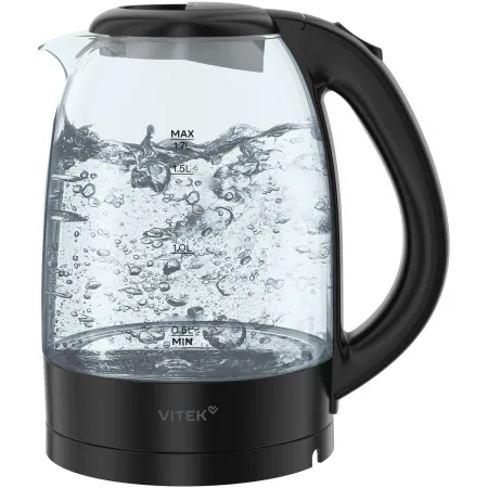 Чайник электрический Vitek VT-WK1012 1.7л. 2200Вт черный корпус: стекло